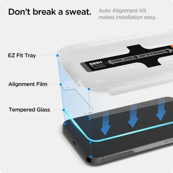 Spigen Glas.TR EZ Fit - Tempered Glass Apple iPhone 16e / iPhone 14 / iPhone 13 / iPhone 13 Pro (Clear)