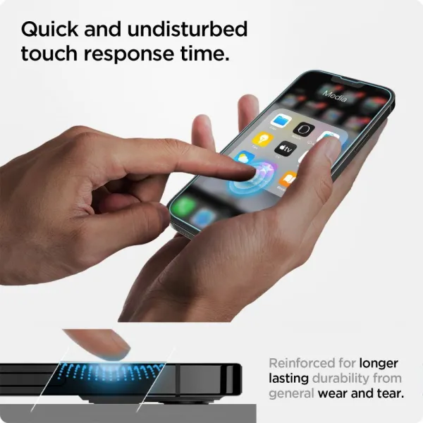 Spigen Glas.TR EZ Fit - Tempered Glass Apple iPhone 16e / iPhone 14 / iPhone 13 / iPhone 13 Pro (Clear)