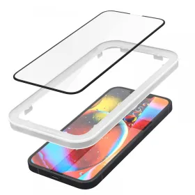 Spigen Alm Glass FC - Tempered Glass for iPhone 17e / 16e / 14 / 13 / 13 Pro (Black Frame)