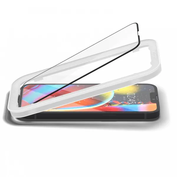 Spigen Alm Glass FC - Tempered Glass for iPhone 17e / 16e / 14 / 13 / 13 Pro (Black Frame)