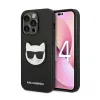Karl Lagerfeld Saffiano Choupette Head Patch Case - Case for iPhone 14 Pro Max (Black)