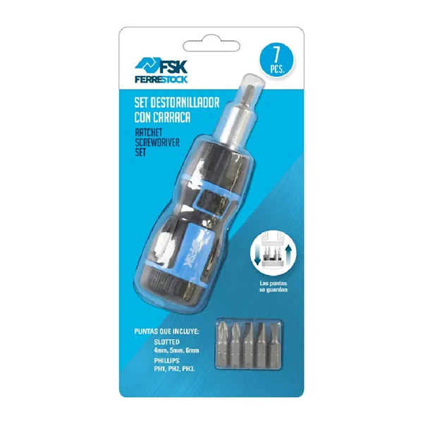 Screwdriver Set Ferrestock Carraca screwdriver (6 pcs)