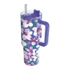 Quokka Stream - Stainless Steel Thermal Mug 1200ml with Straw (Flower Dusk)