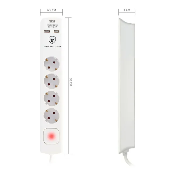 4-socket plugboard with power switch TM Electron 230 V