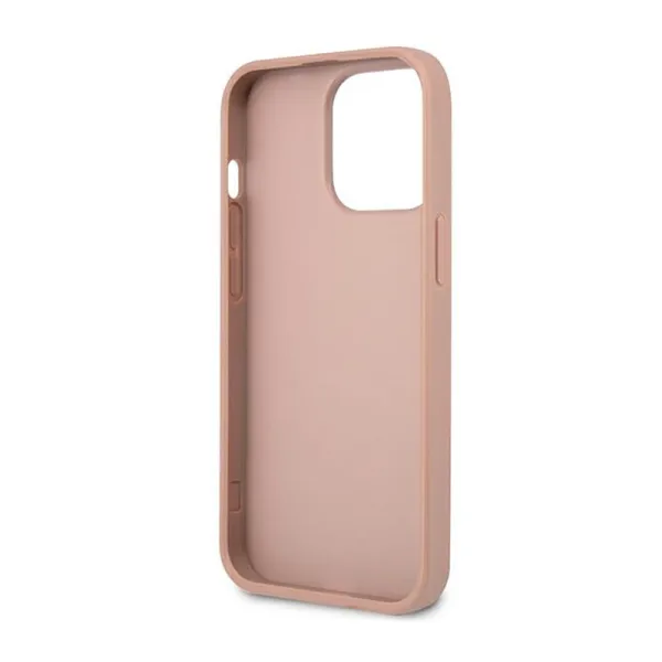 Guess Saffiano Triangle Logo Case - Case for iPhone 14 Pro (Pink)