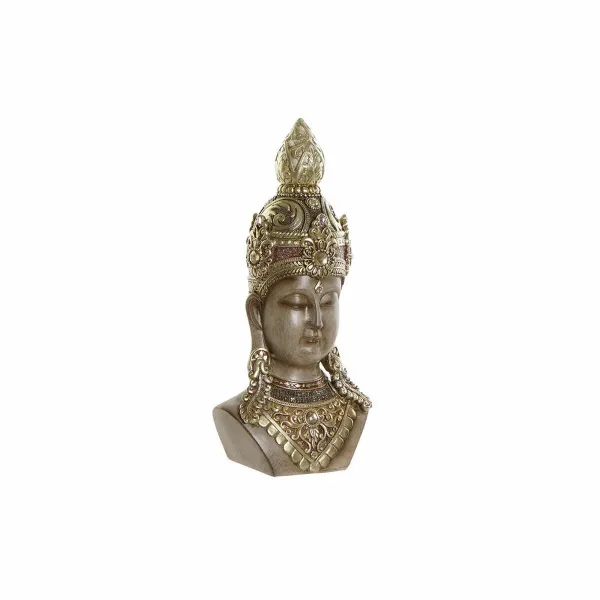 Decorative Figure DKD Home Decor Brown Golden Buddha Oriental 15 x 9 x 30 cm