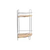 Corner Shelves DKD Home Decor Natural Bamboo Stainless chrome metal 2 Shelves 19,5 x 19,5 x 36,5 cm