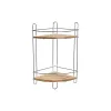 Corner Shelves DKD Home Decor Natural Bamboo Stainless chrome metal 2 Shelves 19,5 x 19,5 x 36,5 cm