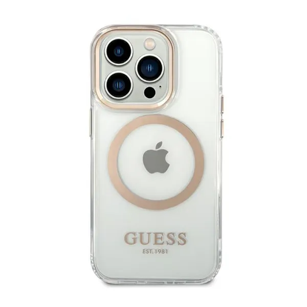Guess Metal Outline MagSafe - Case for iPhone 14 Pro Max (Clear)