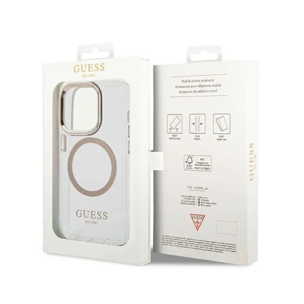 Guess Metal Outline MagSafe - Case for iPhone 14 Pro Max (Clear)