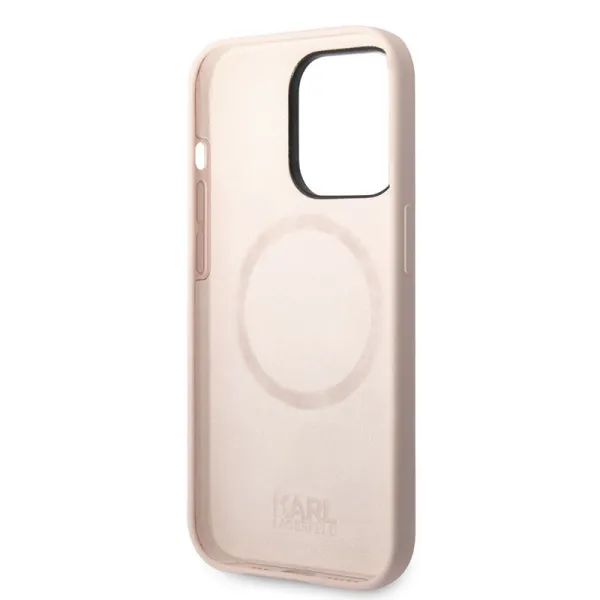 Karl Lagerfeld Silicone Ikonik Karl's Head MagSafe - Case for iPhone 14 Pro Max (Pink)
