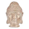 Decorative Garden Figure Buddha Head White/Gold Polyresin (31,5 x 50,5 x 35 cm)