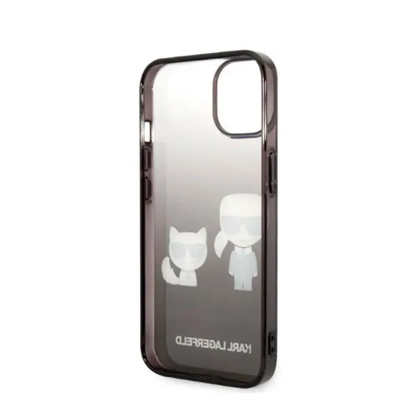 Karl Lagerfeld Gradient Ikonik Karl & Choupette - Case for iPhone 14 Plus (Black)
