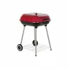 Coal Barbecue with Cover and Wheels DKD Home Decor Red Black Metal Steel 30 x 40 cm 60 x 57 x 80 cm (60 x 57 x 80 cm)