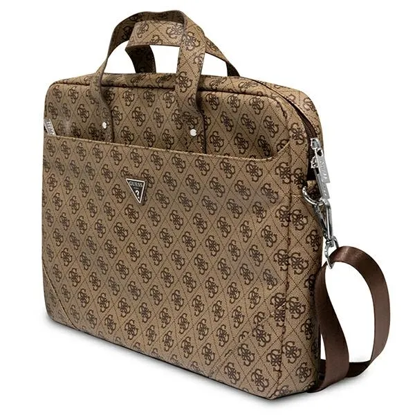 Guess Saffiano 4G Triangle Logo Computer Bag - Notebook bag 15 ”/ 16” (Brown)