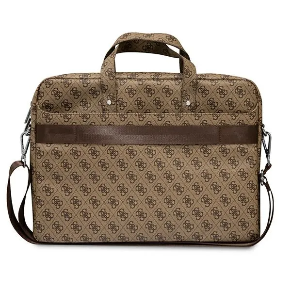 Guess Saffiano 4G Triangle Logo Computer Bag - Notebook bag 15 ”/ 16” (Brown)