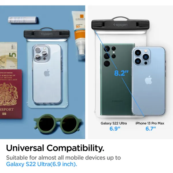 Spigen A601 Universal Waterproof Case - Case for smartphones up to 6.9" (Transparent)