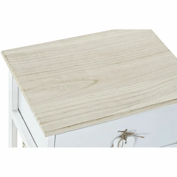 Chest of drawers DKD Home Decor White Natural wicker Paolownia wood 40 x 29 x 42,5 cm