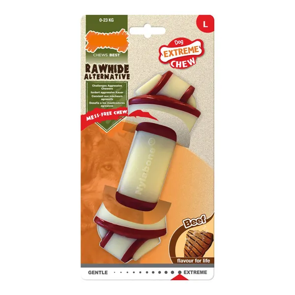 Dog chewing toy Nylabone Rawhide Knot Size L Nylon Veal