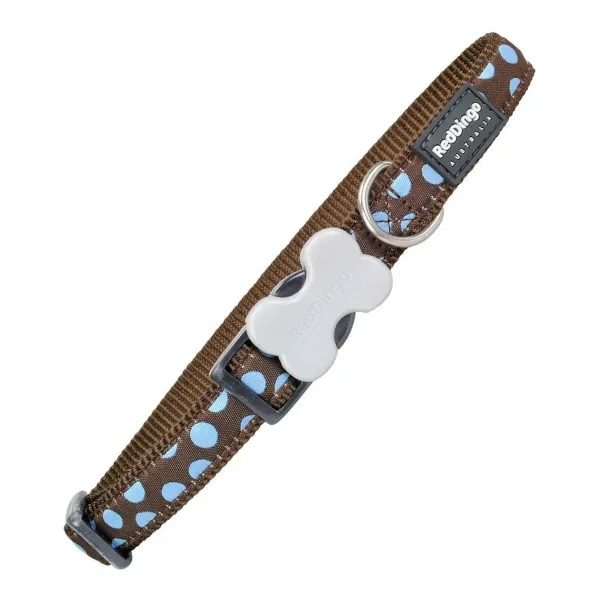 Dog collar Red Dingo Style Blue Spots (2 x 31-47 cm)