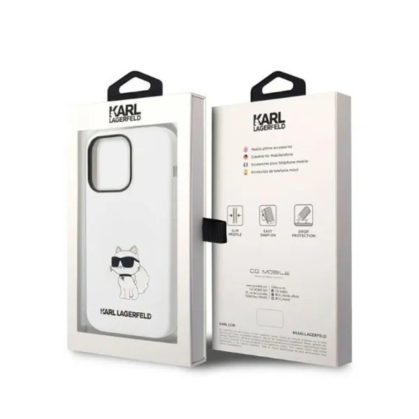 Karl Lagerfeld Silicone NFT Choupette - Case for iPhone 14 Pro (White)