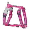 Dog Harness Red Dingo Pink Bone Reflective 30-48 cm Fuchsia