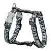 Dog Harness Red Dingo Black Bone Reflective 37-61 cm