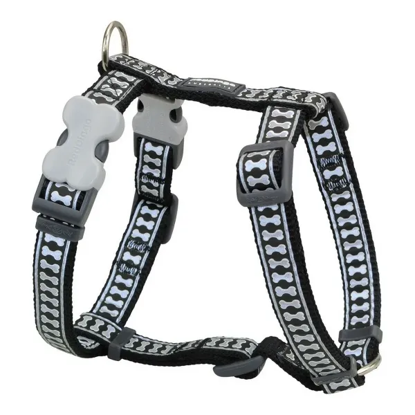 Dog Harness Red Dingo Bone Reflective 46-76 cm Black