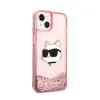 Karl Lagerfeld Liquid Glitter NFT Choupette Head - Case for iPhone 14 Plus (Pink)