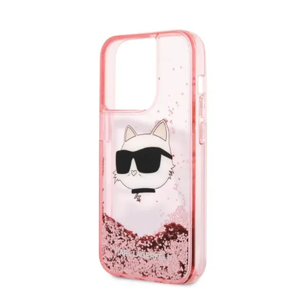 Karl Lagerfeld Liquid Glitter NFT Choupette Head - Case for iPhone 14 Pro Max (Pink)