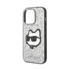 Karl Lagerfeld NFT Glitter Choupette Patch- Case for iPhone 14 Pro Max (Silver)