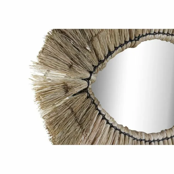 Wall mirror DKD Home Decor Crystal Natural Jute (54 x 3 x 34 cm)