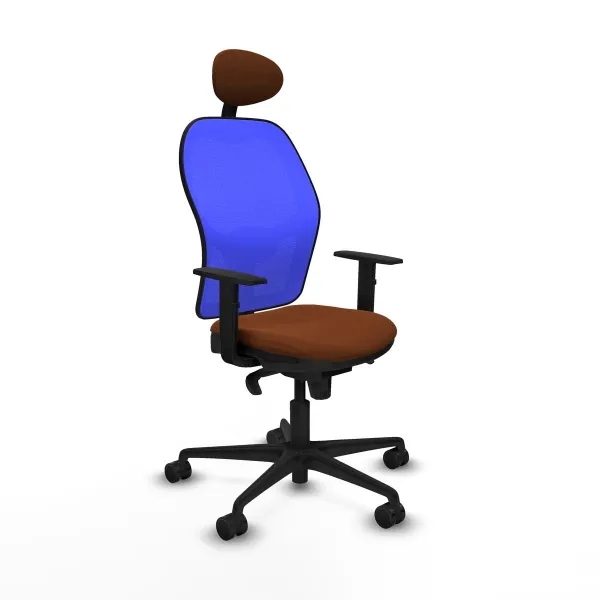 Office Chair with Headrest Jorquera Piqueras y Crespo 1D036N1 Blue Brown