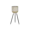 Planter DKD Home Decor Black Golden Metal White Bicoloured (26 x 26 x 70 cm)