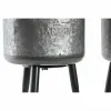 Set of pots DKD Home Decor Black Grey Metallic Metal Loft 25 x 25 x 46 cm