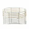 Set of pots DKD Home Decor White Natural Metal Rattan Squared 25 x 25 x 32 cm (2 Units)