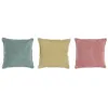 Cushion DKD Home Decor Yellow Green Pink Fringe 45 x 10 x 45 cm (3 Units)