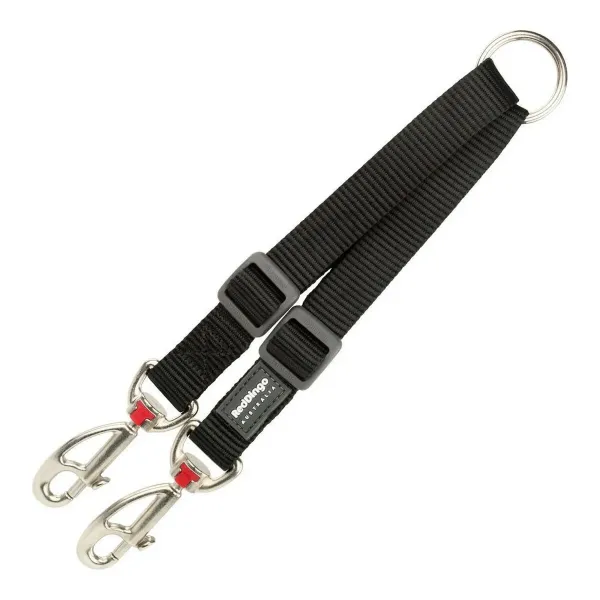 Coupling for 2-dog lead Red Dingo Black black (1.2 x 16.5-22 cm) (1,2 x 16.5-22 cm)