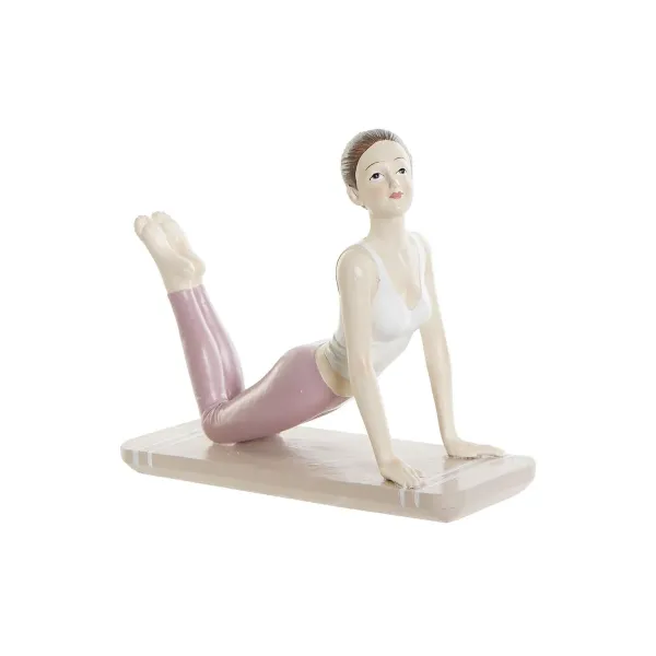 Decorative Figure DKD Home Decor Pink Yoga Scandi 16 x 6 x 13 cm