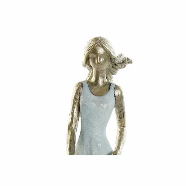 Decorative Figure DKD Home Decor 16 x 9,5 x 24 cm Blue Golden Family