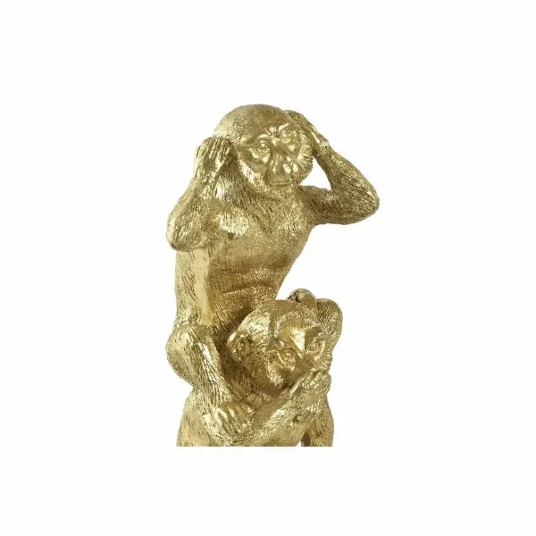 Decorative Figure DKD Home Decor Golden Monkeys 9 x 7 x 25 cm