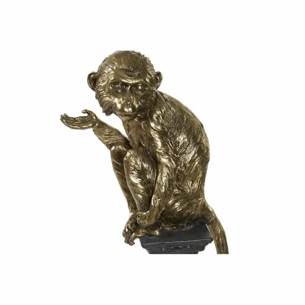 Decorative Figure DKD Home Decor Golden Metal Resin Colonial Monkey (32 x 21 x 105 cm)