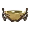 Decorative Figure DKD Home Decor Bowl Golden Copper Resin Persons Modern (23 x 20 x 12 cm)