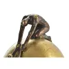 Decorative Figure DKD Home Decor Ball Golden Copper Resin Persons Modern (25 x 19 x 26 cm)