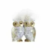 Decorative Figure DKD Home Decor White Golden Owls 10 x 8 x 7 cm