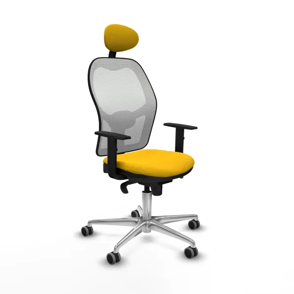 Office Chair with Headrest Jorquera Piqueras y Crespo 1D086G1 Yellow