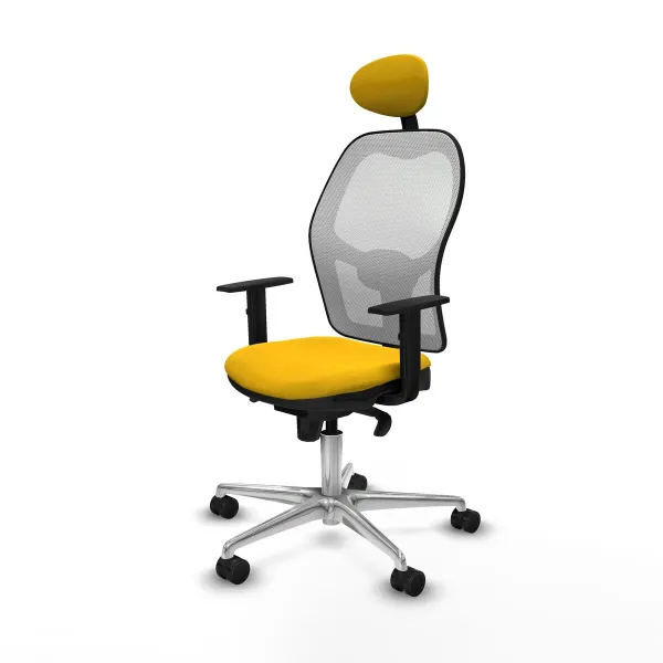 Office Chair with Headrest Jorquera Piqueras y Crespo 1D086N1 Yellow