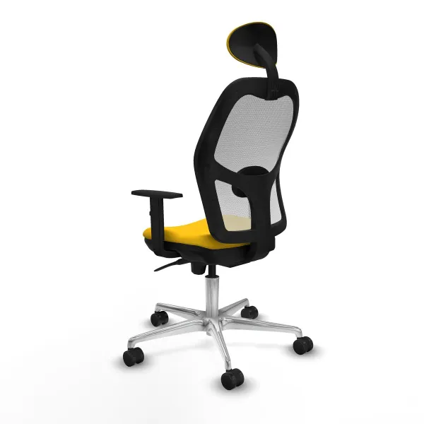 Office Chair with Headrest Jorquera Piqueras y Crespo 1D086N1 Yellow