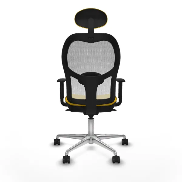 Office Chair with Headrest Jorquera Piqueras y Crespo 1D086N1 Yellow