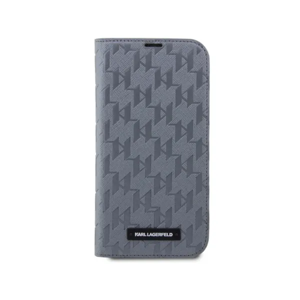 Karl Lagerfeld Booktype Saffiano Monogram - Case for iPhone 14 (Grey)
